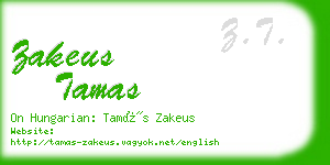 zakeus tamas business card